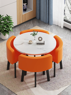 ✅ Negotiation Table and Chair Combination Set Leisure Reception Round Reception Table Rest Area Milk Tea Dessert Shop Dining Table and Chairs