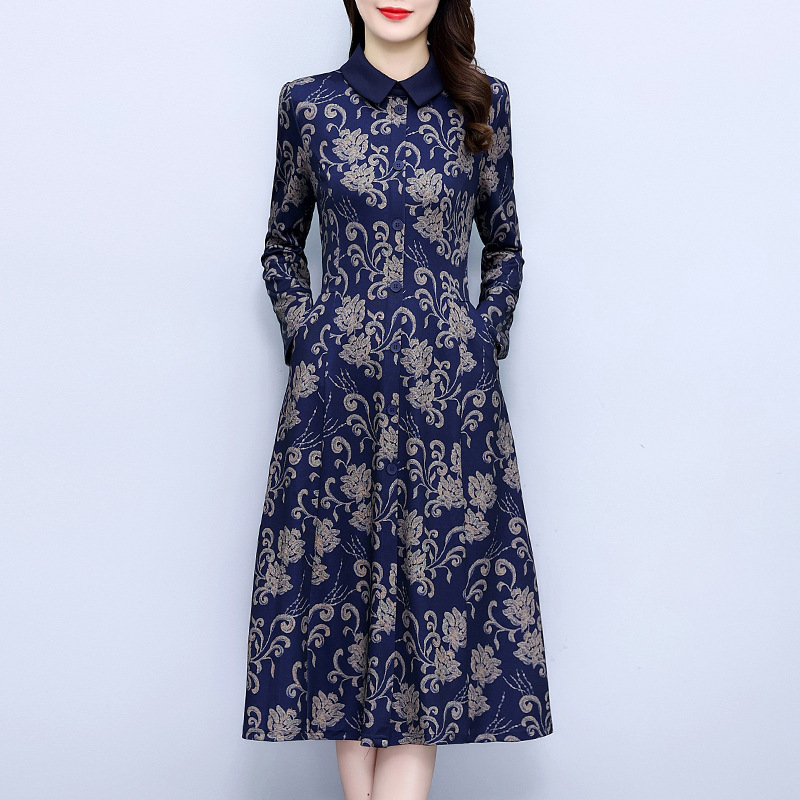   秋冬  M-4XL 大きいサイズ ワンピース（2タイプ：ノーマル、裏起毛）