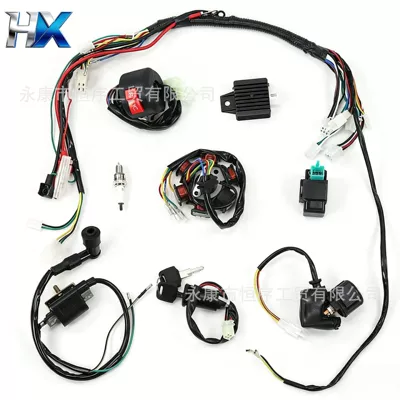 Atv Beach Bike Off-Road Motorcycle 50-110Cc Complete Vehicle Wiring Harness Ignition Coil Electrical Components High-Voltage Package