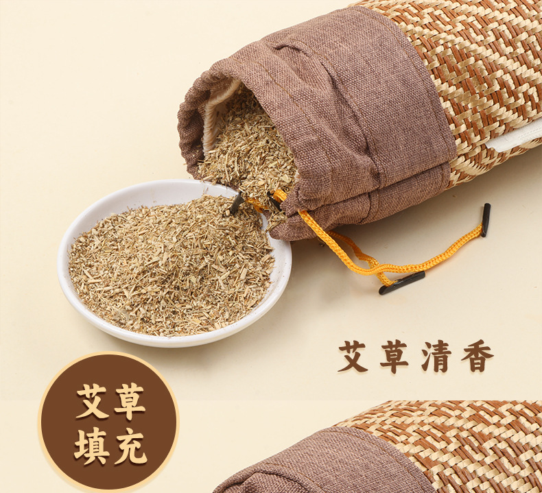 Mugwort Herbal Pillow Ai Cao Cooling Silk Neck Support Pillow for Sleep Single Size quality and texture