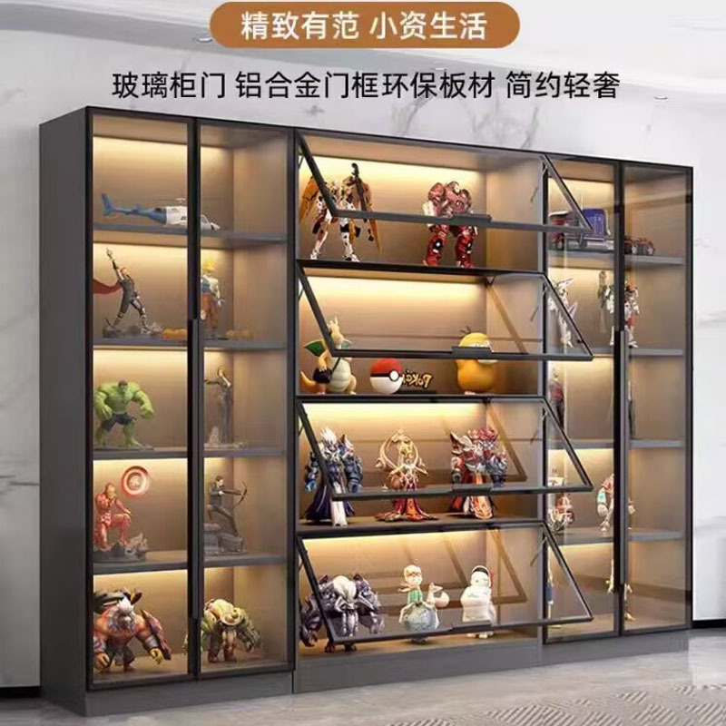 手办玻璃门展示柜产品陈列玩具乐高收纳家用模型积木摆件书柜酒柜