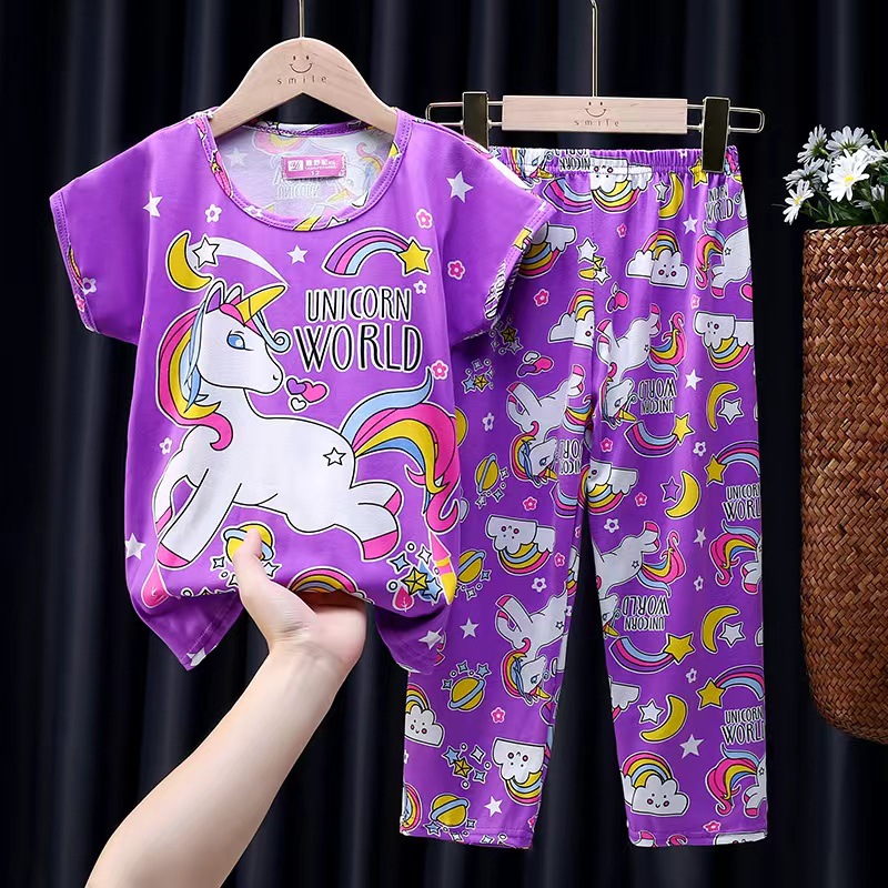 Z-Conjunto corto y largo-Rainbow Horse Purple