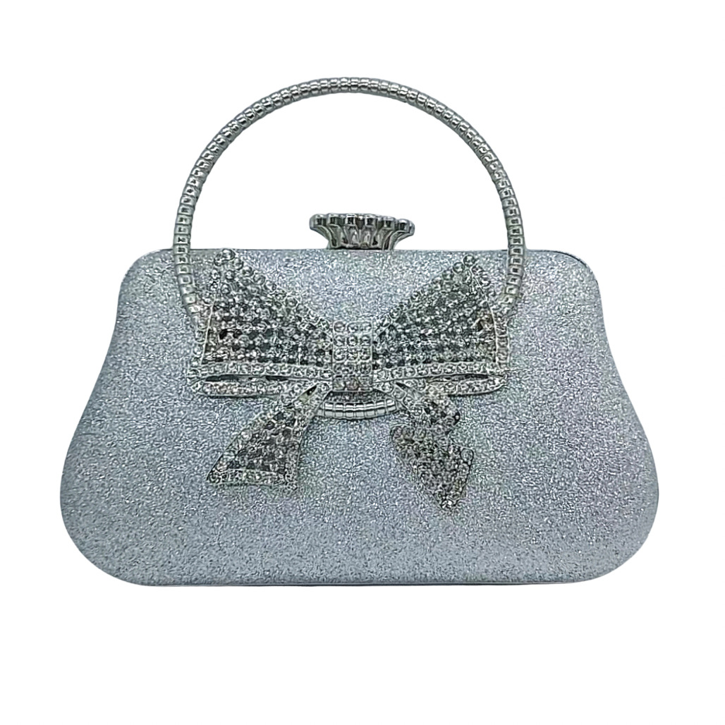 Minimalist Leather Evening Bag Bow Knot Party Clutch Bag For Women European And American Style - Thumbnail 7