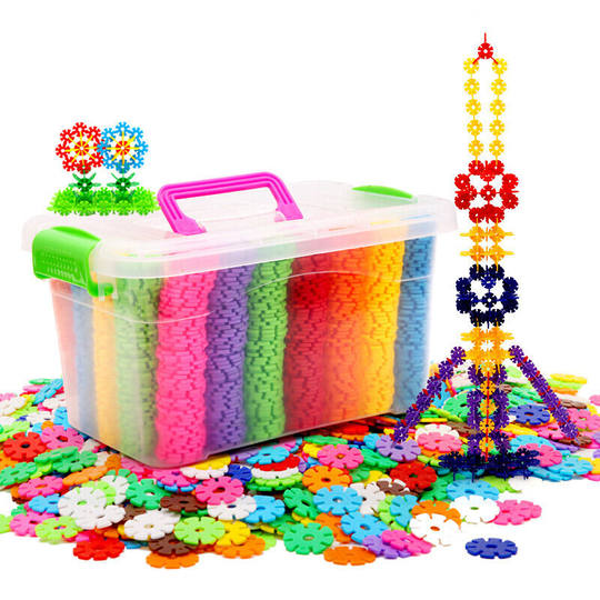 Snowflake Assembled Building Blocks Children's Plastic Assembled Medium Thickened Boys and Girls Educational Toys Factory Wholesale