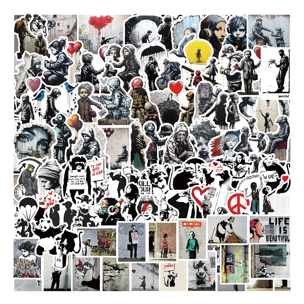 117 креативных граффити банков стиль наклейки DIY мотоцикл чехол для телефона гитара ноутбук наклейки