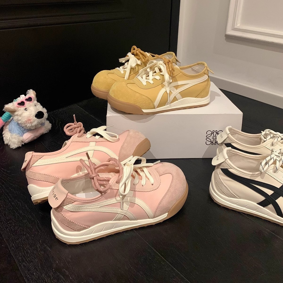 Imagen original de Gris del hermano Wen ~ Zapatos de entrenamiento de Forrest de plataforma aumentada, zapatos feos y lindos para mujer, zapatos blancos, zapatillas de deporte casuales