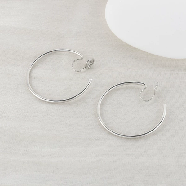 Silver mosquito coil, ear clips, 3cm