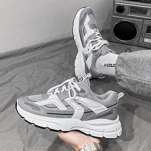 Summer Men's Shoes 2025 Breathable Mesh Student Sports Casual Running Anti-Odor Youth Dad Trend Shoes