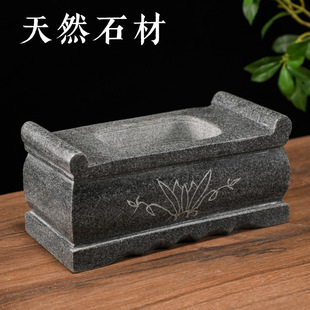 Stone Carving Stone Square Incense Burner Temple Incense Hall Outdoor Incense Burning Incense Supplies Stone Incense Holder