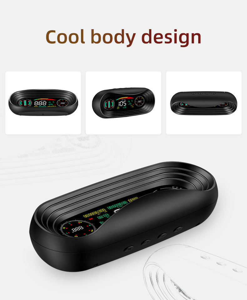 Car Portable Instrument Hud Head-Up Display Color Screen Car-Mounted Hud Portable High-Definition Off-Road Level and Slope Meter