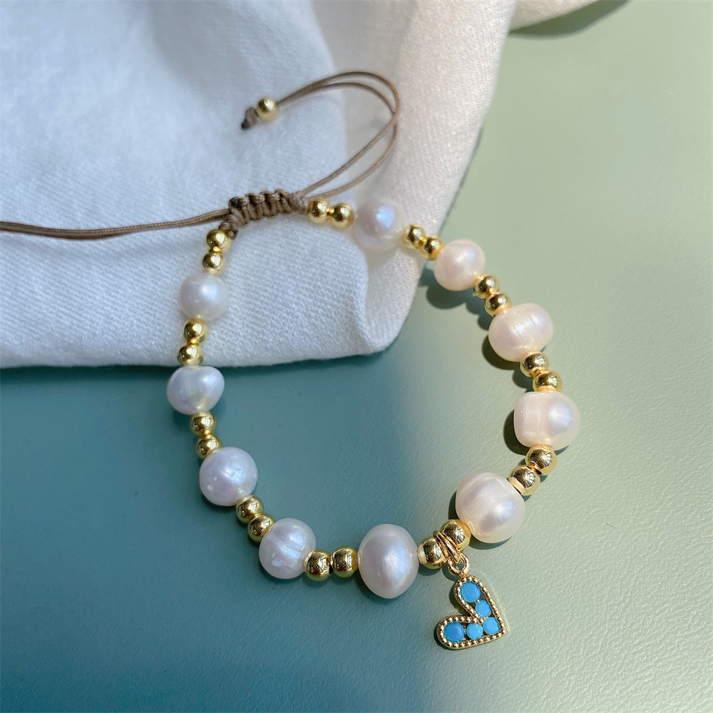 Heart Shape Pattern Women'S Gender Simple Style Heart Shape Mixed Materials Beaded Women's Bracelets