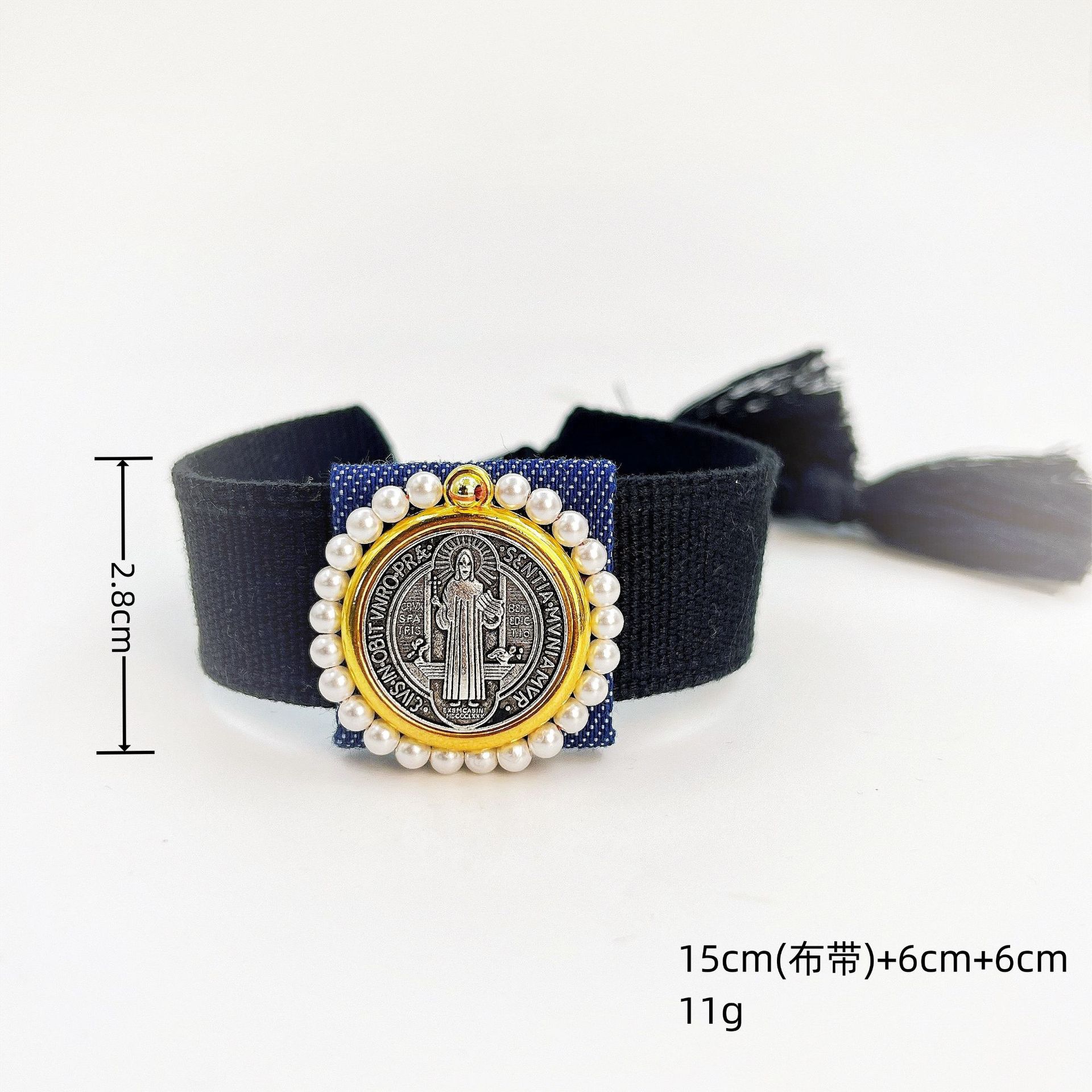 Women's Gender Copper Human Round Saint Benedict Bracelets