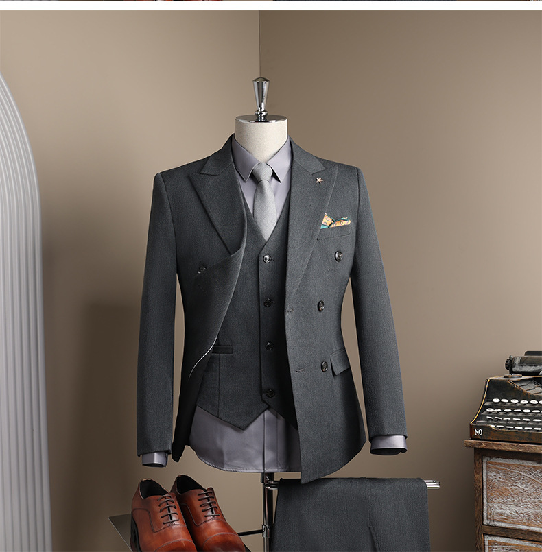 Men's Clothing Slim Fit Formal Suits British Style Groom's Wedding Attire Professional Business Jackets_viptrois.com