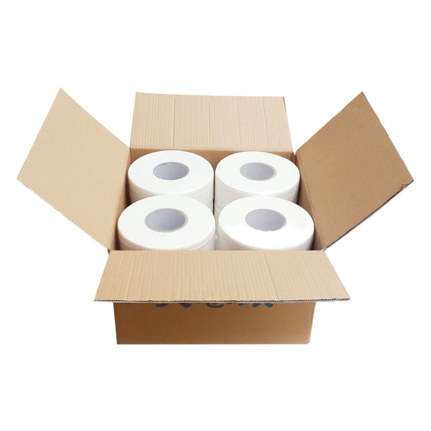Прямые поставки с завода, мягкая и шелковистая, не рвется, большой рулон туалетной бумаги для отелей и ресторанов, коммерческое использование, четырехслойная утолщенная туалетная бумага.