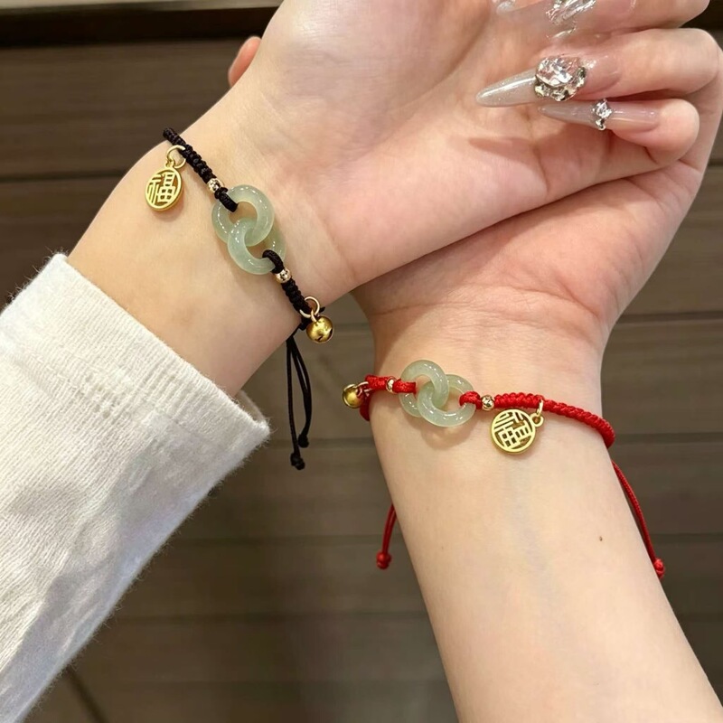 Interlocking Peace Buckle Bracelet, Unique Design, Versatile, Simple Chinese Style, Student Gift for Qixi Festival Interlocking Peace Buckle Bracelet, Unique Design, Versatile, Simple Chinese Style, Student Gift for Qixi Festival