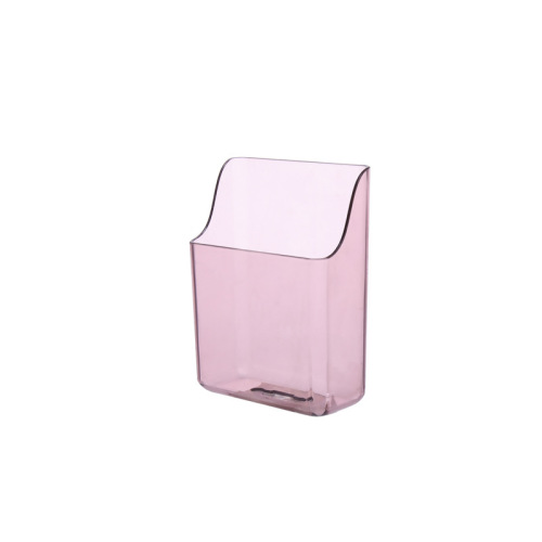 Transparent simple mobile phone storage rack without punching plastic wall hanging wardrobe bathroom remote control mobile phone storage box