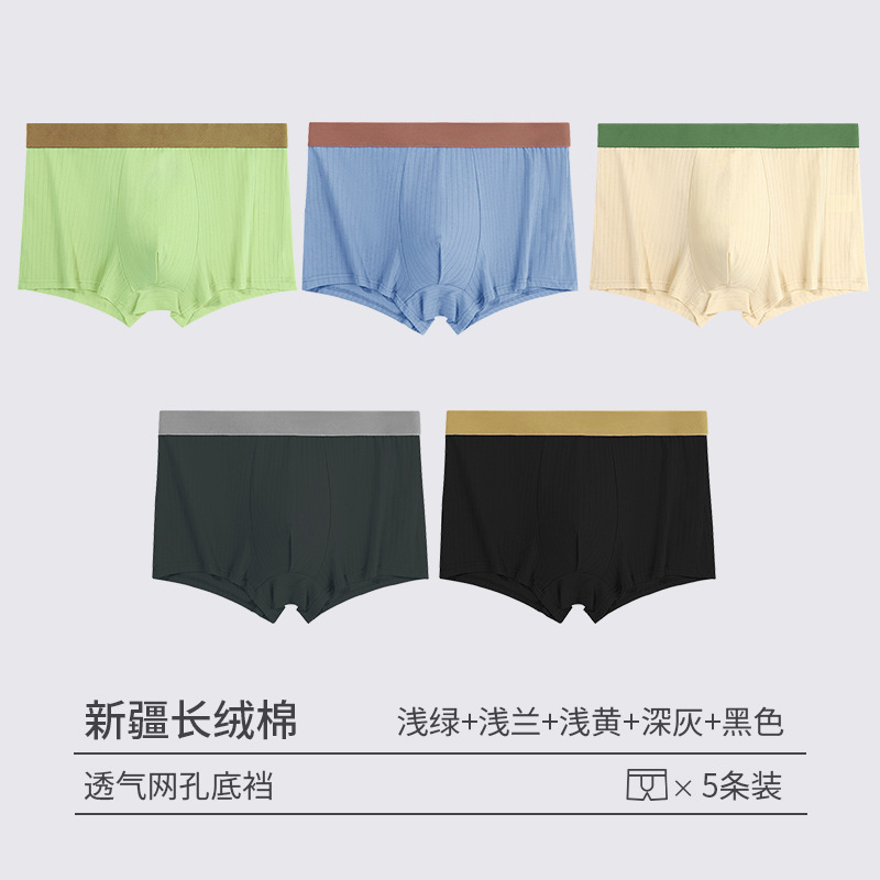 Pantalones interiores de hombre algodón, pantalones de algodón antibacterianos, mallas de entrepierna, tendencia de los jóvenes, pantalones individuales