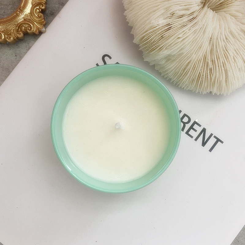 Cristal de piedra seca flor forma aromaterapia vela de soja cera ceremonia de la boda colorida vela taza caja de regalo con regalo de mano