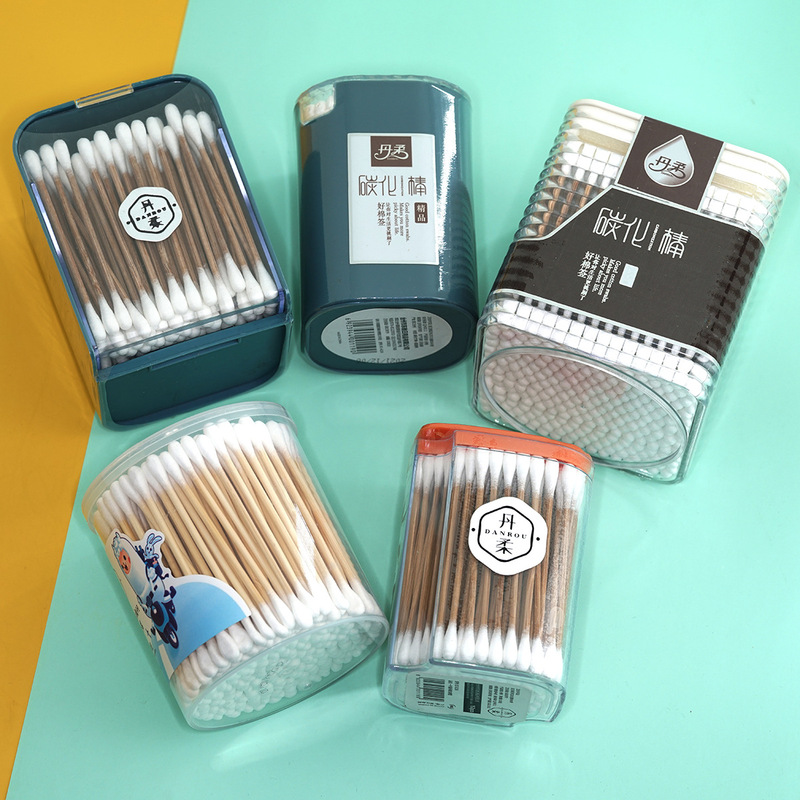 Danrou Cotton Swab Disposable Cotton Stick Carbonized Bamboo Stick/Paper Stick Pointed Head Makeup Ear Out Baby Children Danrou Cotton Swab Disposable Cotton Stick Carbonized Bamboo Stick/Paper Stick Pointed Head Makeup Ear Out Baby Children