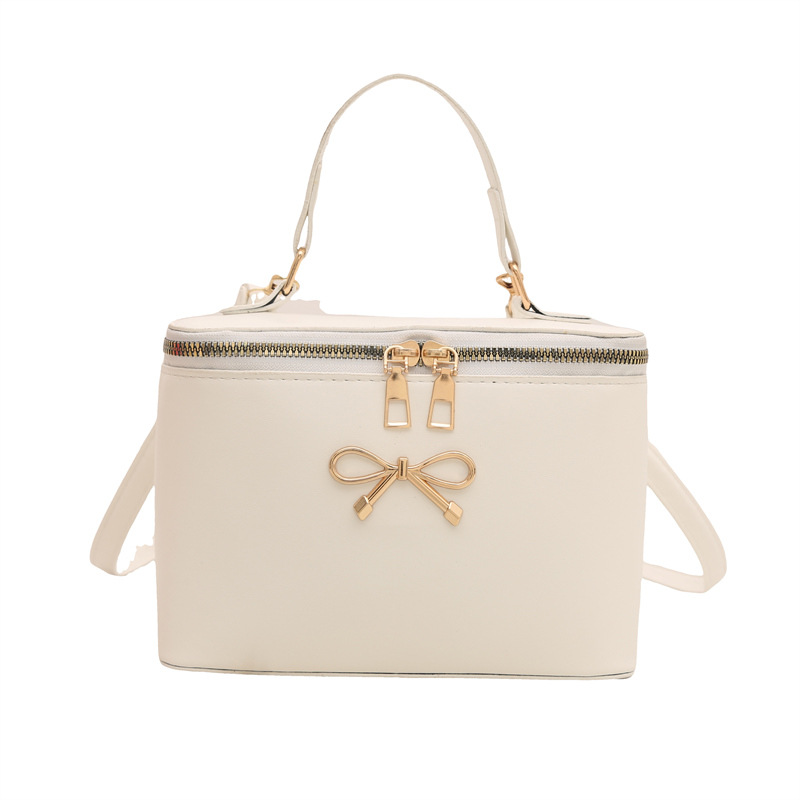 Bolso bandolera de estilo occidental de moda coreana para mujer 2025 nuevo bolso de caja cuadrada bolso de hombro con lazo dulce bolso cuadrado pequeño