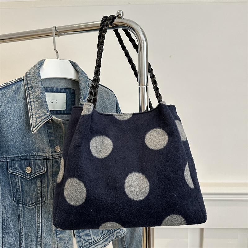 Casual relajado gran capacidad bolso de lana para mujeres 2024 nuevo otoño invierno viaje mochila bolso de mano bolsa de mano