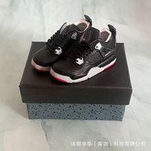 迷你AJ4空心3D立体篮球鞋外贸跨境乔丹aj4一对公仔鞋模钥匙扣批发