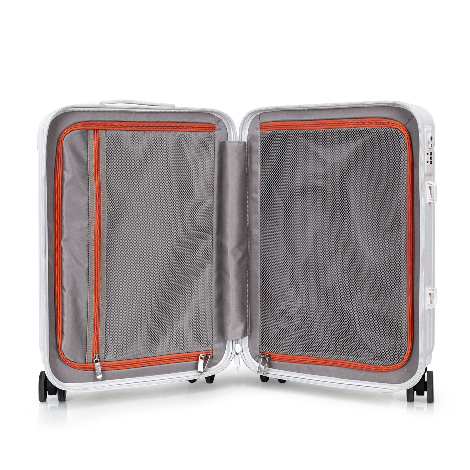 Vali nhựa PC 20 inch dung tích lớn nhẹ hợp kim nhôm bền — Trắng