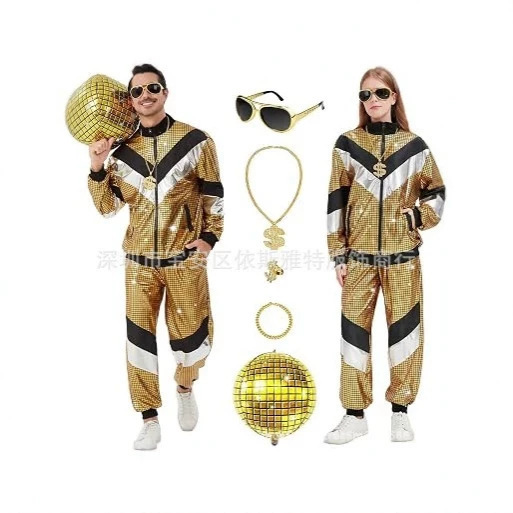 Cross-border women's retro disco costume, 70s, 80s, and 90s style party outfit Cross-border women's retro disco costume, 70s, 80s, and 90s style party outfit