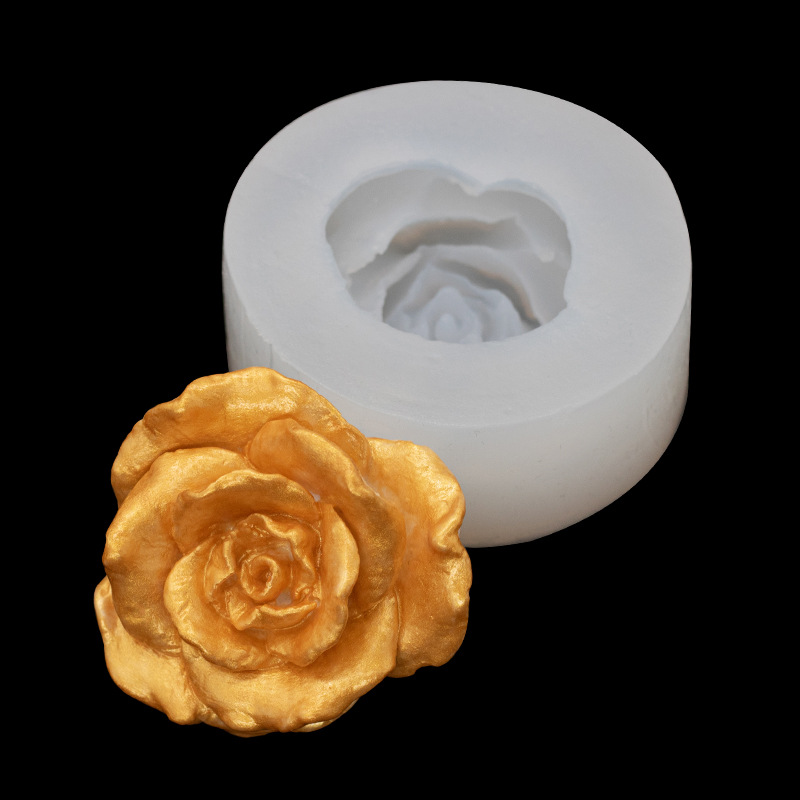 Nueva flor molde de silicona Rosa Camelia jabón hecho a mano vela aromaterapia hornear decoración Accesorios