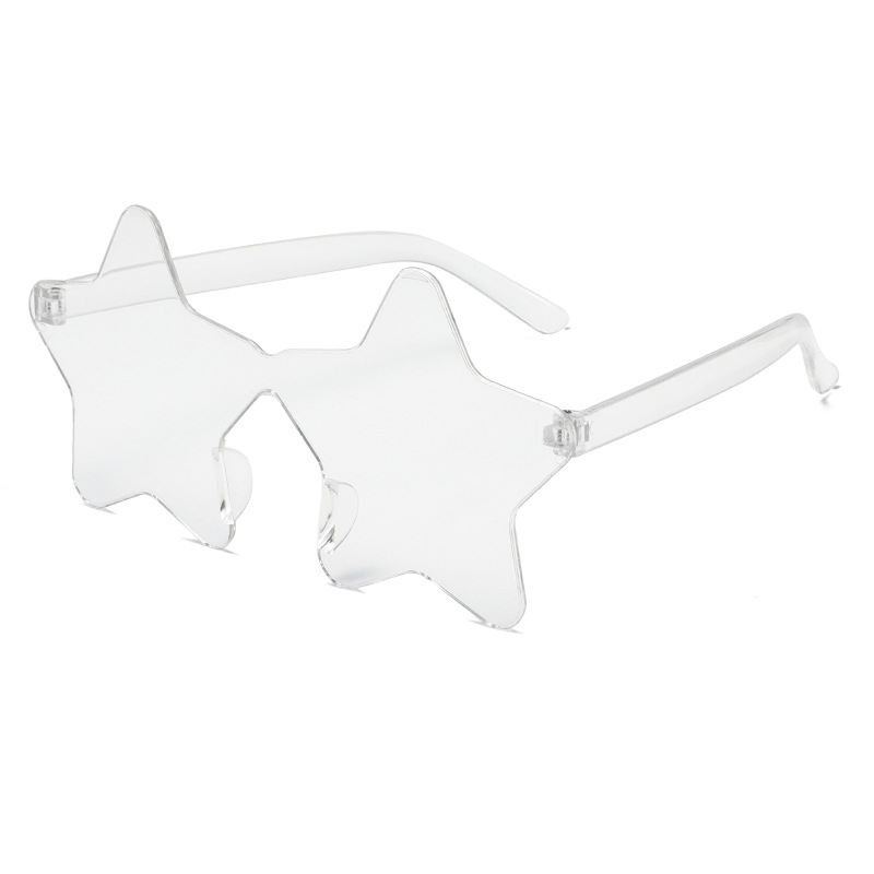 Juxin transfronteriza nueva personalidad color caramelo sin marco estrella gafas de sol fiesta fiesta extraña de cinco puntas de una pieza image 3