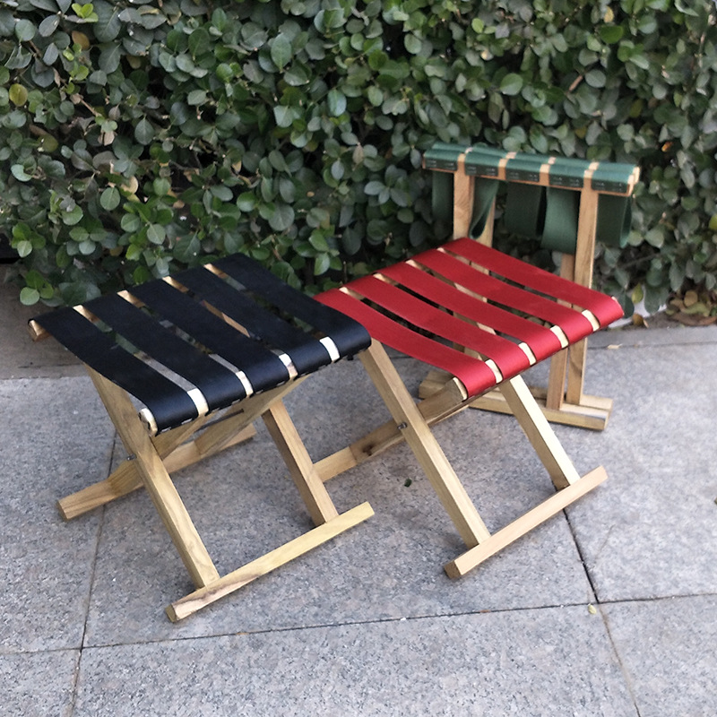 實木槐木木馬扎戶外燒烤摺疊凳釣魚馬扎便攜摺疊凳