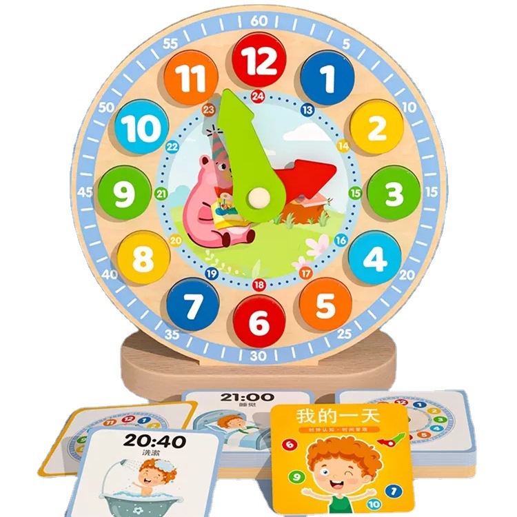 Reloj digital de madera de la escuela primaria estudiantes material didáctico Primer Grado modelo de reloj de tiempo de aprendizaje de los niños juguetes educativos
