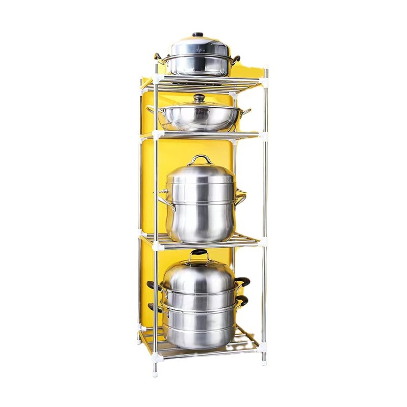 Estante de lavabo de acero inoxidable cocina estante de almacenamiento multifuncional piso estante de almacenamiento de múltiples capas estante organizador de almacenamiento rack