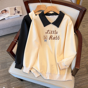 200/350 plus size plus size loose autumn lapel sweater chest circumference/150/160-7185