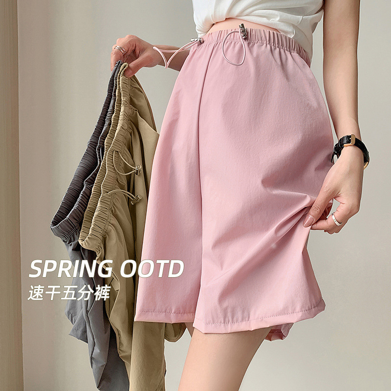 Real Shot in stock Pregnant Women Shorts Summer New Wear Thin Quick-drying Yamamoto Pants Loose Casual Wide-leg Pants Half-length Pants
