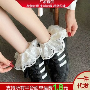Spring and Summer New White Lace Socks Short Socks Ins Korean Versatile Sweet Mid-Calf Socks Japanese Style Slouch Socks for Women