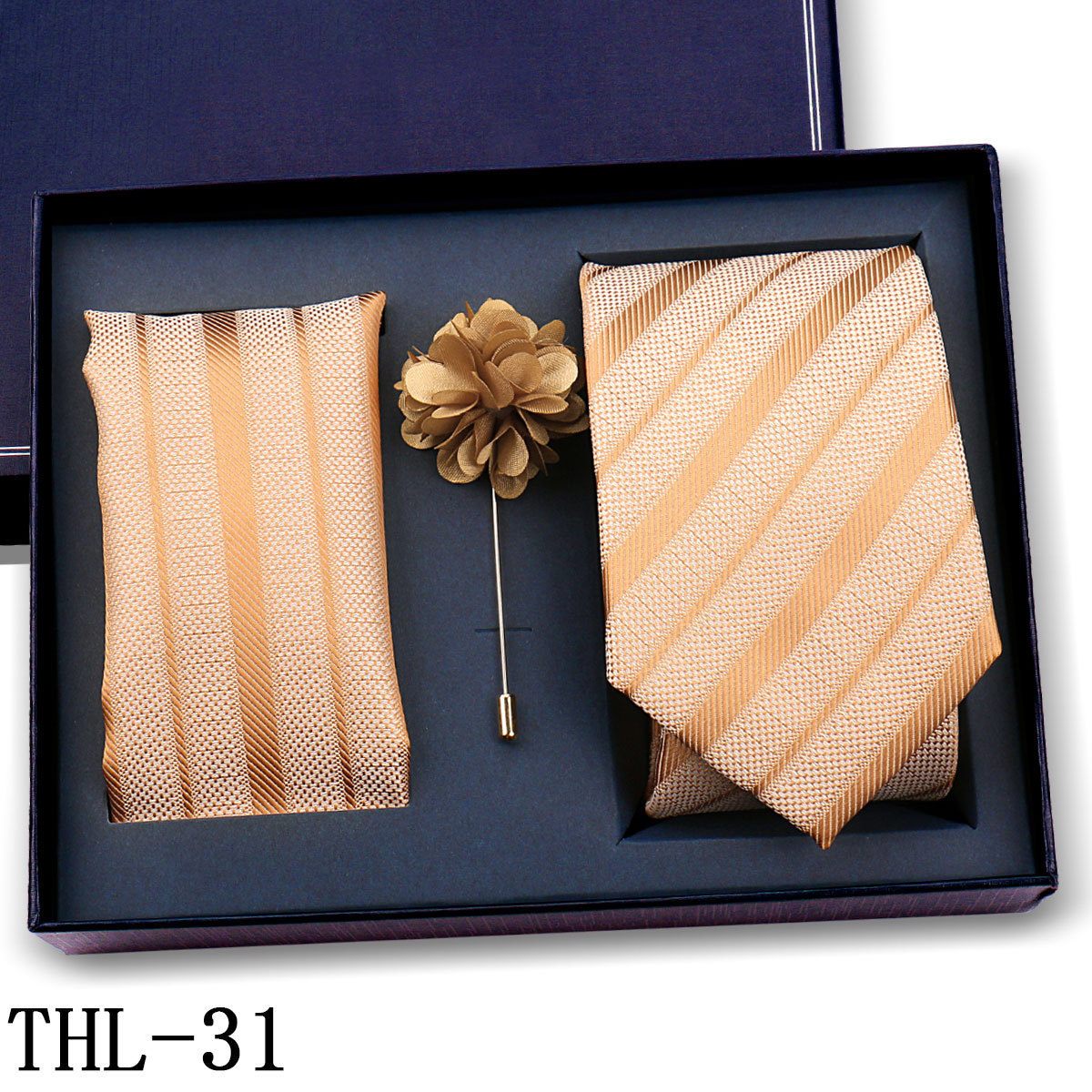Juego de Corbata y Pañuelo para Hombre Poliéster para Bodas y Eventos de Negocios image 37