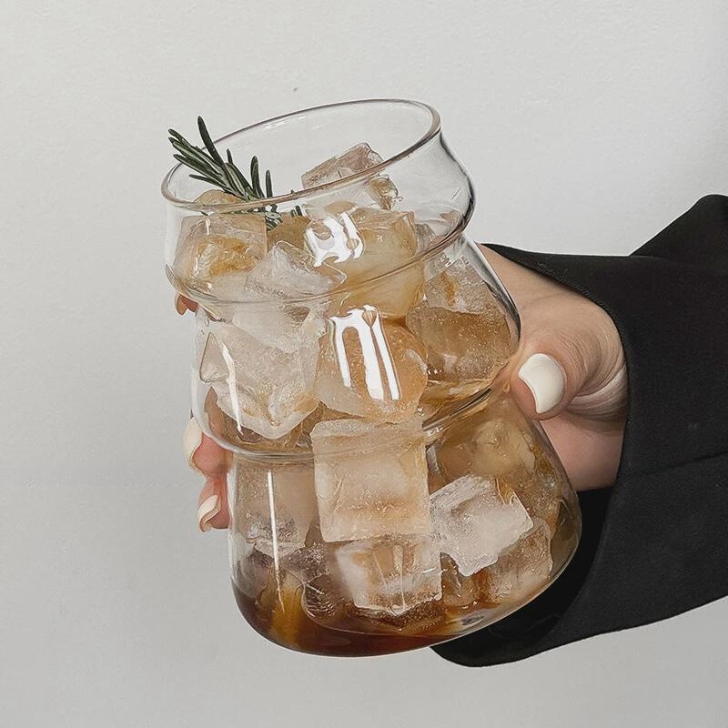 Customizable Christmas Cup, High Temperature Resistant Iced American Latte Coffee Cup, High Borosilicate Glass Simple Household Single-Layer Cup Customizable Christmas Cup, High Temperature Resistant Iced American Latte Coffee Cup, High Borosilicate Glass Simple Household Single-Layer Cup