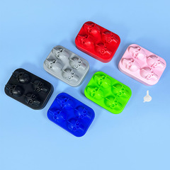 Thickened 3D Stereo 4-Link Skull Head Ice Cube Tray Ice Mold Bar DIY Creative Whiskey Bone Ice Ball Mold