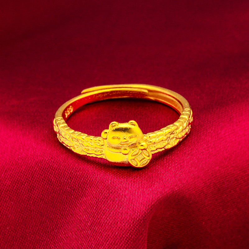 Unisex Jewelry Fashion gold ladies fashion gold ring cat open ring cat ring_voghion.com