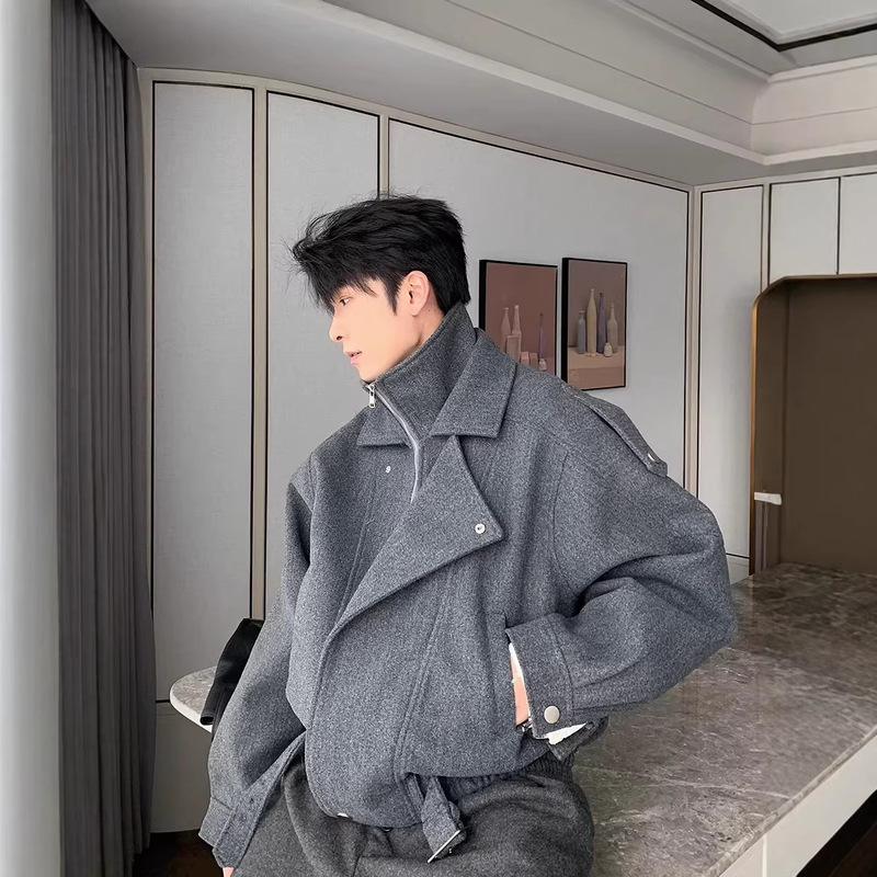 Spring and Autumn 2029 Short Woolen Cleanfit Jacket with a High-End Feel, Loose-Fitting Jacket for Men, Stylish Men's Coat Spring and Autumn 2029 Short Woolen Cleanfit Jacket with a High-End Feel, Loose-Fitting Jacket for Men, Stylish Men's Coat