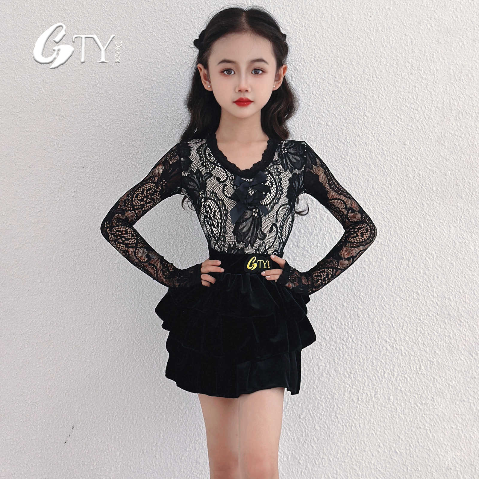Gtydance Latin Dance Clothing for Girls 2025 New Autumn and Winter Classy Kidsren's Latin Practice Clothing L25226