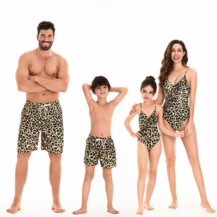 Cross-border family of four three swimsuit 2025 new European and American mother and daughter swimsuit family suit father and son beach pants