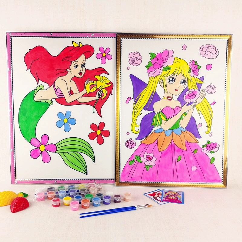[批发中号20*24金粉画儿童涂鸦泡沫画板 手工diy填色公园广场摆摊]
