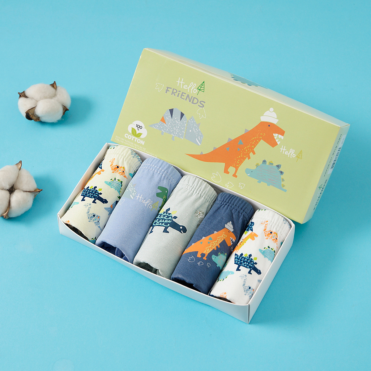 Estilo coreano clase A de dibujos animados ropa interior de algodón para niños pantalones cortos triangulares 1-13 años bebé grande mediano y pequeño pantalones de algodón para niños