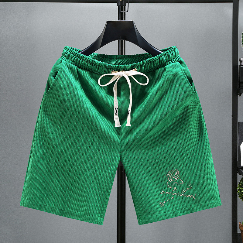 Short en coton imprimé pour homme en tricot d'été Pantalon décontracté à séchage rapide en maille rouge Vêtements de plage_voghion.com