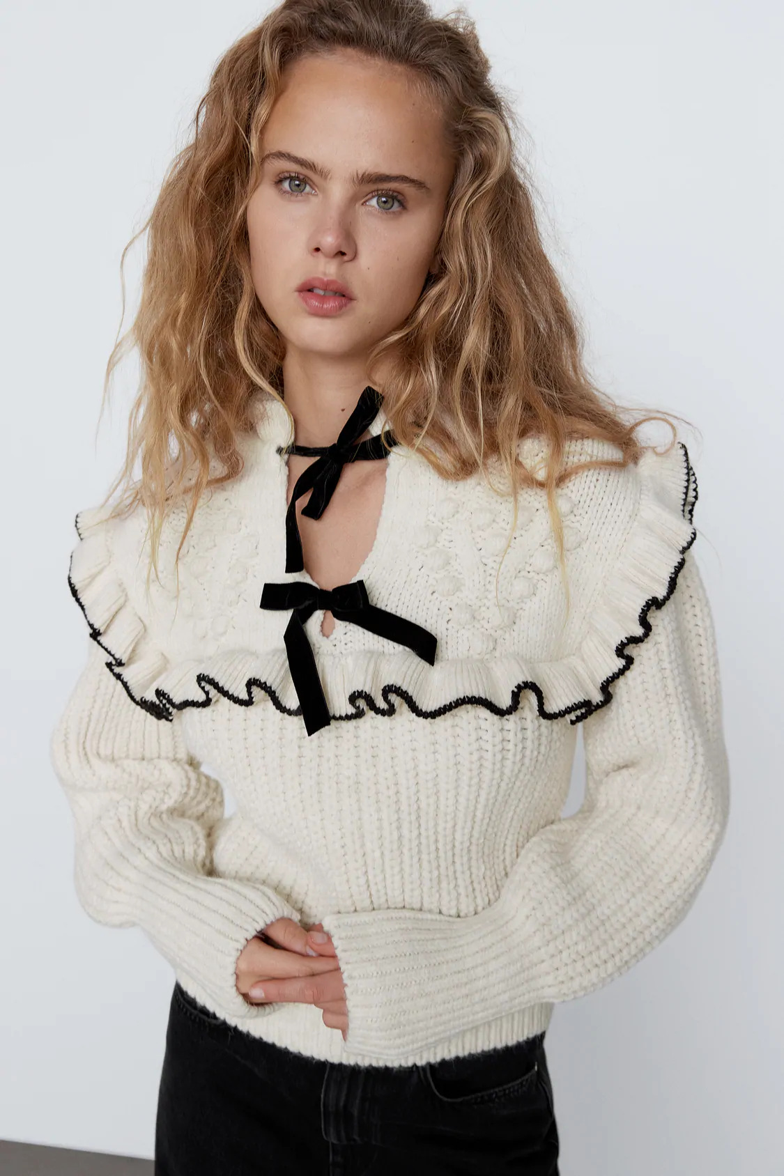 fashion warm spring bow sweater   NSAM29865