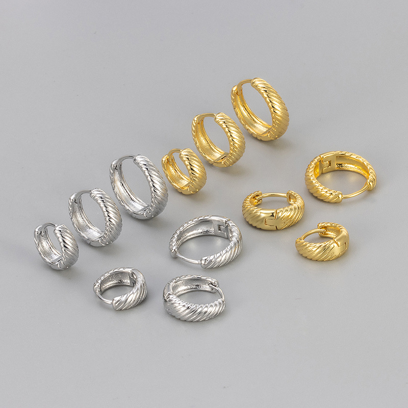 New Women's Threaded Earrings, Fashionable Commuting, High-End, Simple and Versatile Niche Earrings