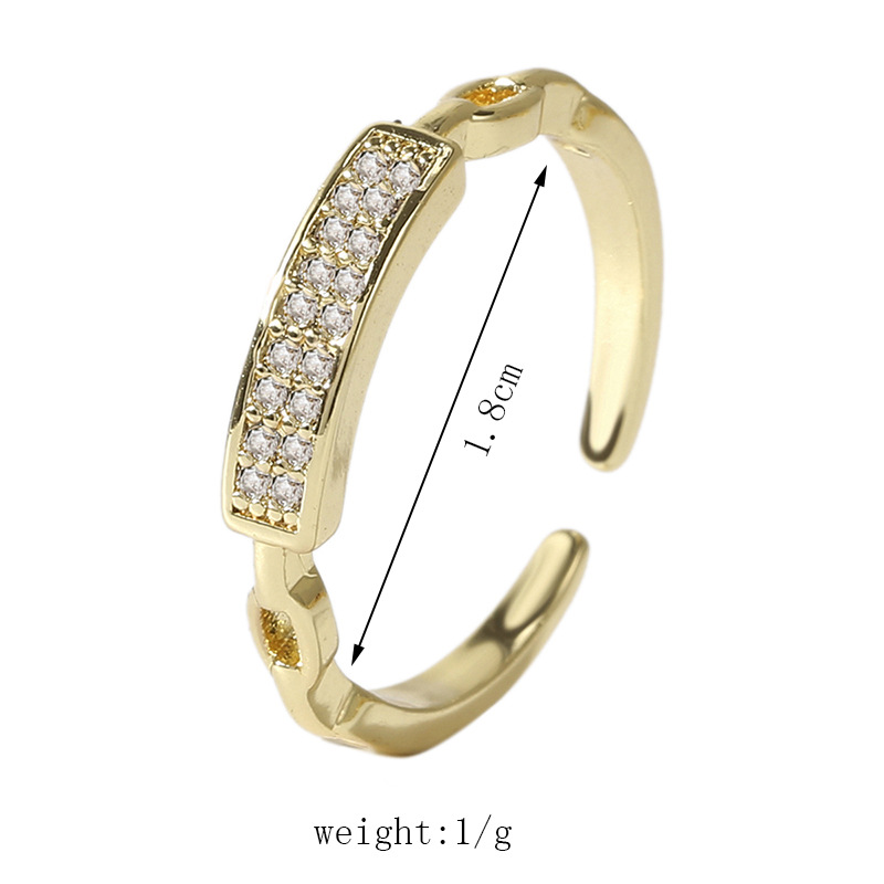 Trendy Personality Copper Inlaid Zircon Open Ring Female Creative Copper Jewelry display picture 1