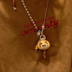 可爱童趣小猫吊坠编绳项链女卡通长款ins百搭锁骨链小众独特项链